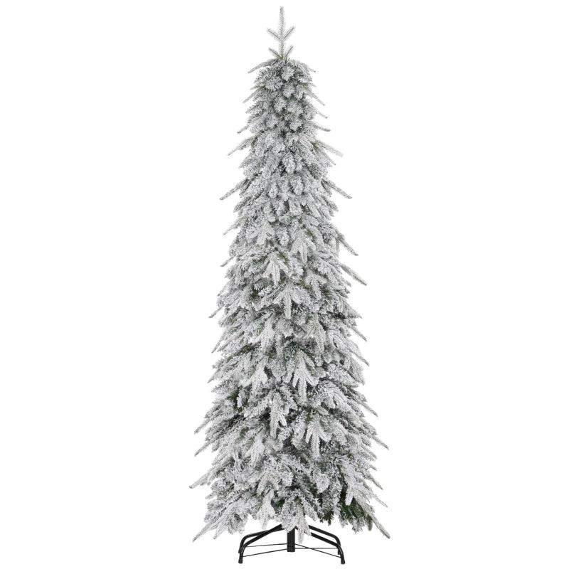 6ft Unlit Artificial Christmas Tree - Snow-Covered Holiday Decor for Festive Home Decoration