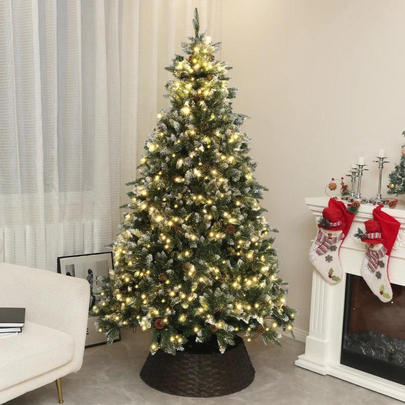 7ft Pre-Lit LED Artificial Christmas Tree with Base - Perfect Holiday Decoration for Home & Office