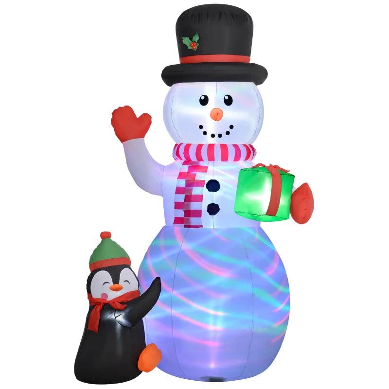 8ft Inflatable Christmas Snowman with Accessories - Perfect Holiday Decor for Outdoor Festivities and Winter Wonderland Displays