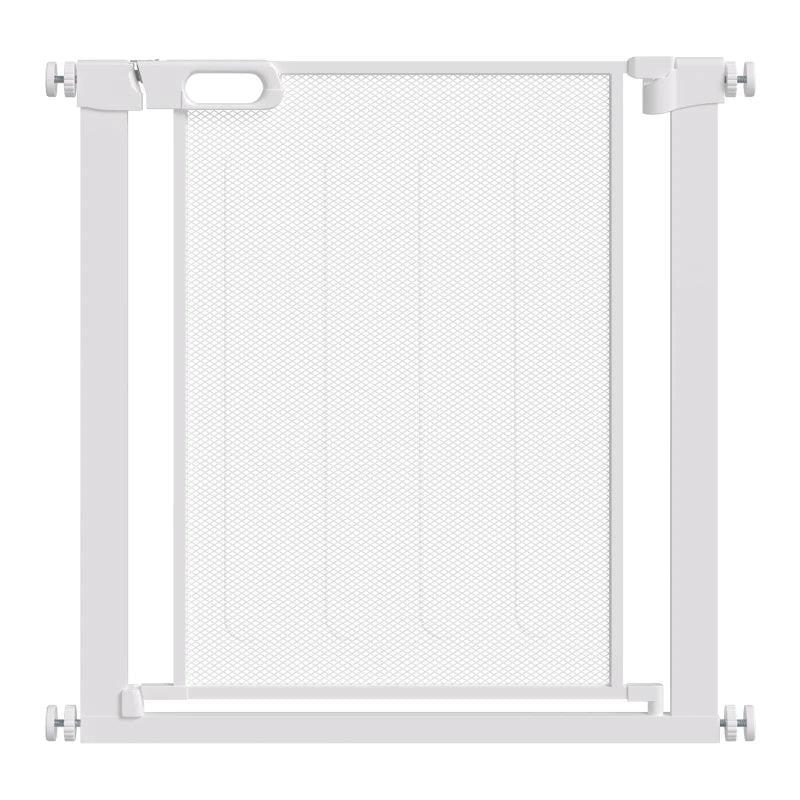 Adjustable Pet Safety Gate for Doorways & Staircases - 75-82cm Wide, White, Ideal for Hallways & Home Safety