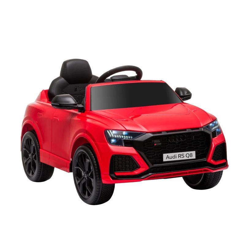 Audi RS Q8 Licensed Electric Ride-On Car for Kids, 6V Remote Control, 7Ah Battery, Bluetooth, Music, Red - Ages 3-5