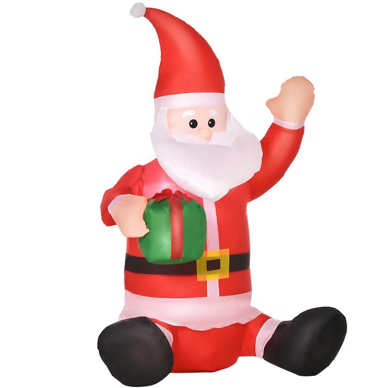 4ft Inflatable Christmas Santa Claus with LED Lights - Holiday Outdoor Yard Decoration & Gift for Festive Cheer