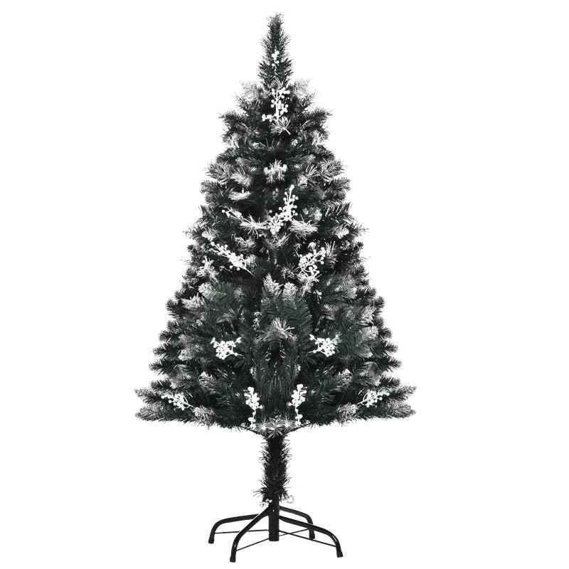 4FT Snow-Dipped Artificial Christmas Tree with White Berries & Star Topper | Indoor Holiday Decoration | Removable Stand