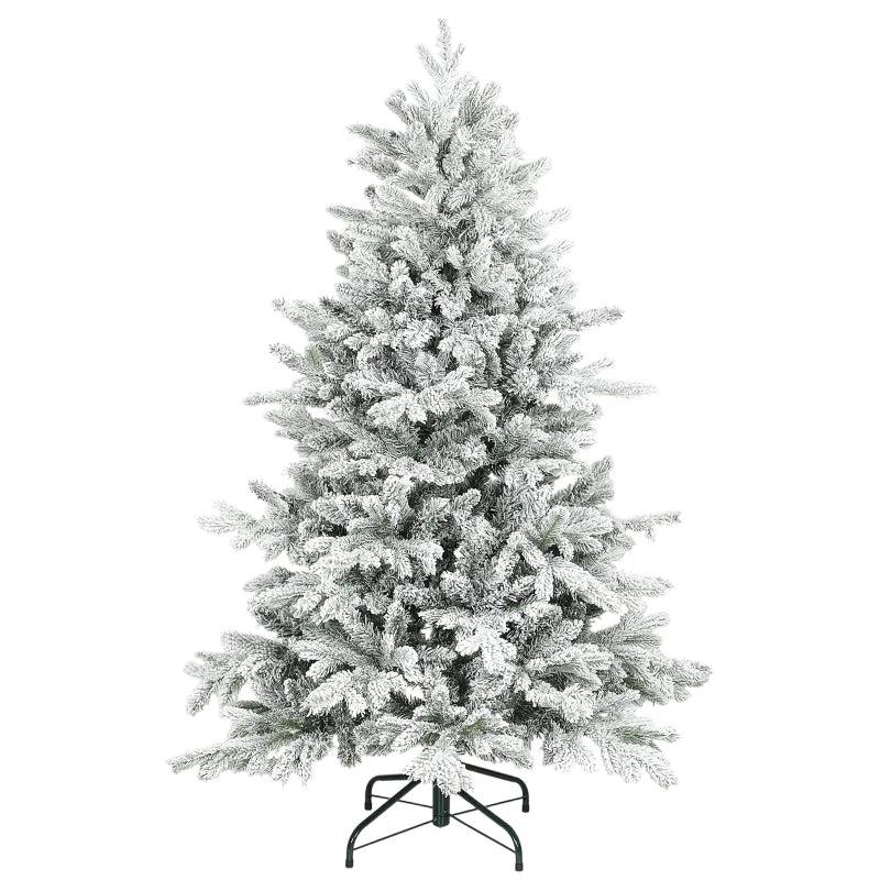 5ft Snow Flocked Artificial Christmas Tree - Realistic Holiday Decor for Festive Home Decoration