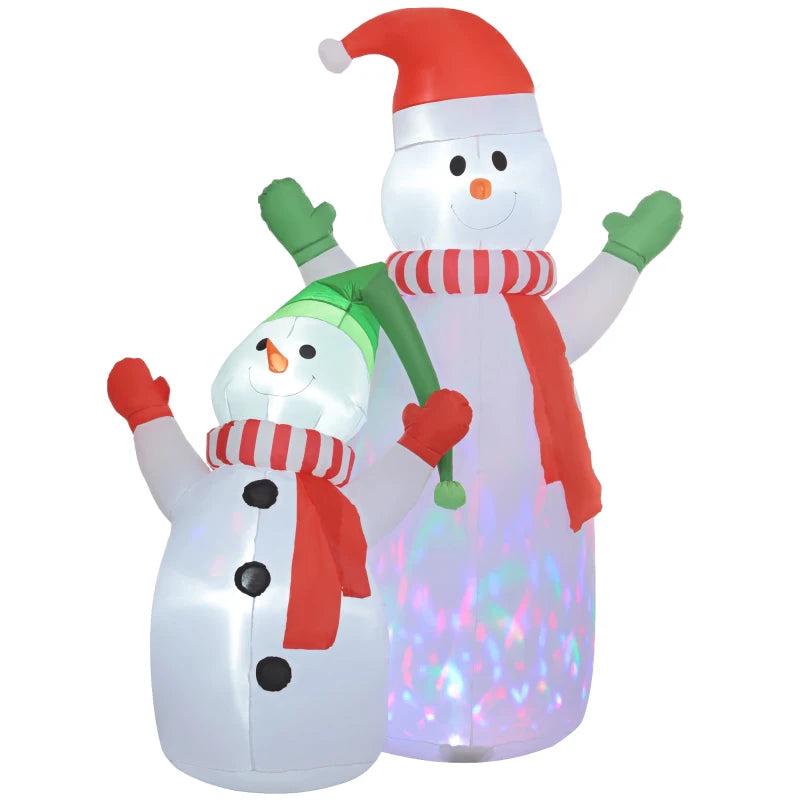 8ft Inflatable Snowman & Son Christmas Decoration - Festive Holiday Yard Decor for Outdoor Winter Wonderland