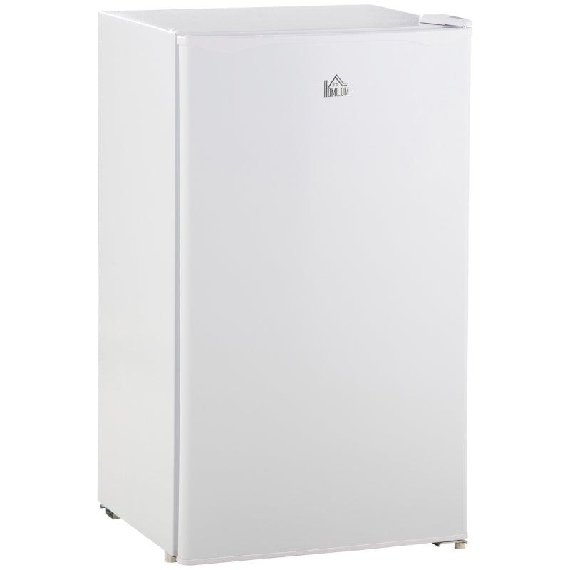 91L Freestanding Under Counter Fridge Freezer - Compact Chiller Box, Adjustable Thermostat, 47.5cm Wide, Stylish White Design
