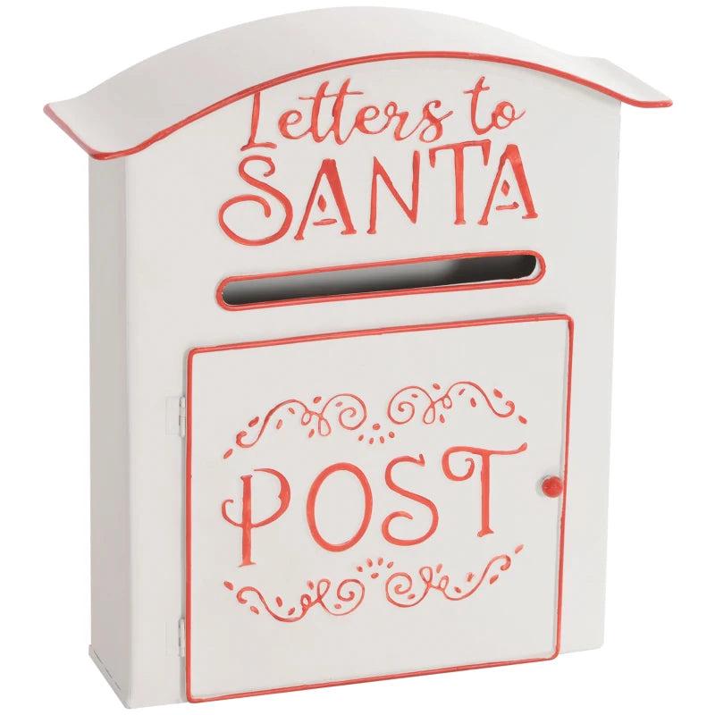 A5 Christmas Letter Postbox - Festive White & Red Design for Holiday Mail, Perfect for Letters to Santa