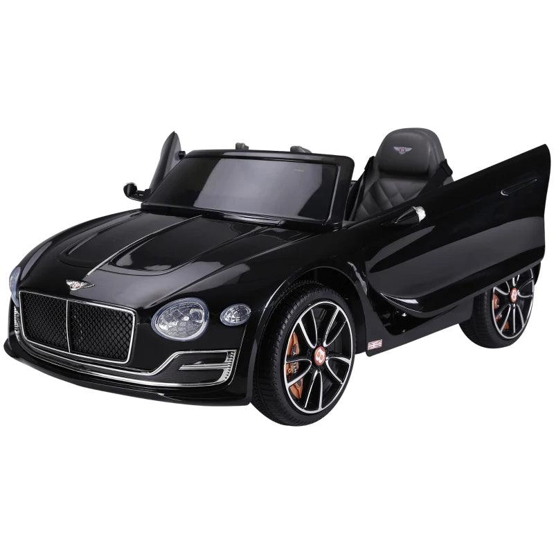 Bentley GT 12V Electric Ride-On Car for Kids with Remote Control, LED Lights & Music - Black, Ages 3-5
