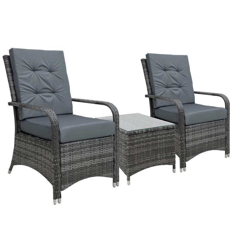 2-Seater Rattan Bistro Set With Table