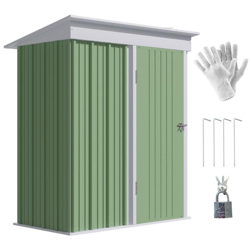 3ft x 5ft Light Green Lean-To Metal Shed