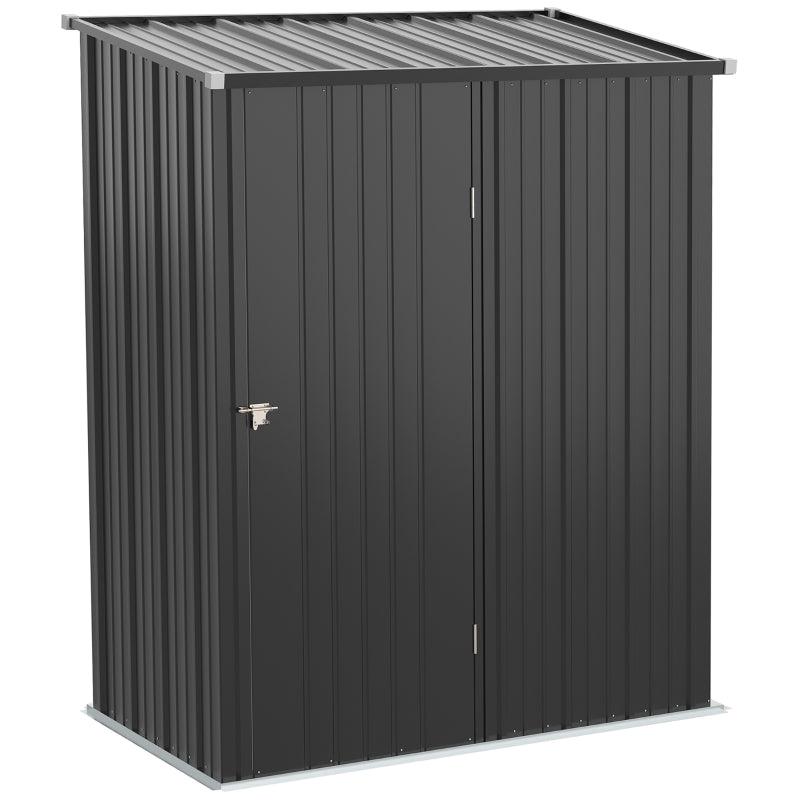 5.3ft x 3.1ft Black Metal Shed