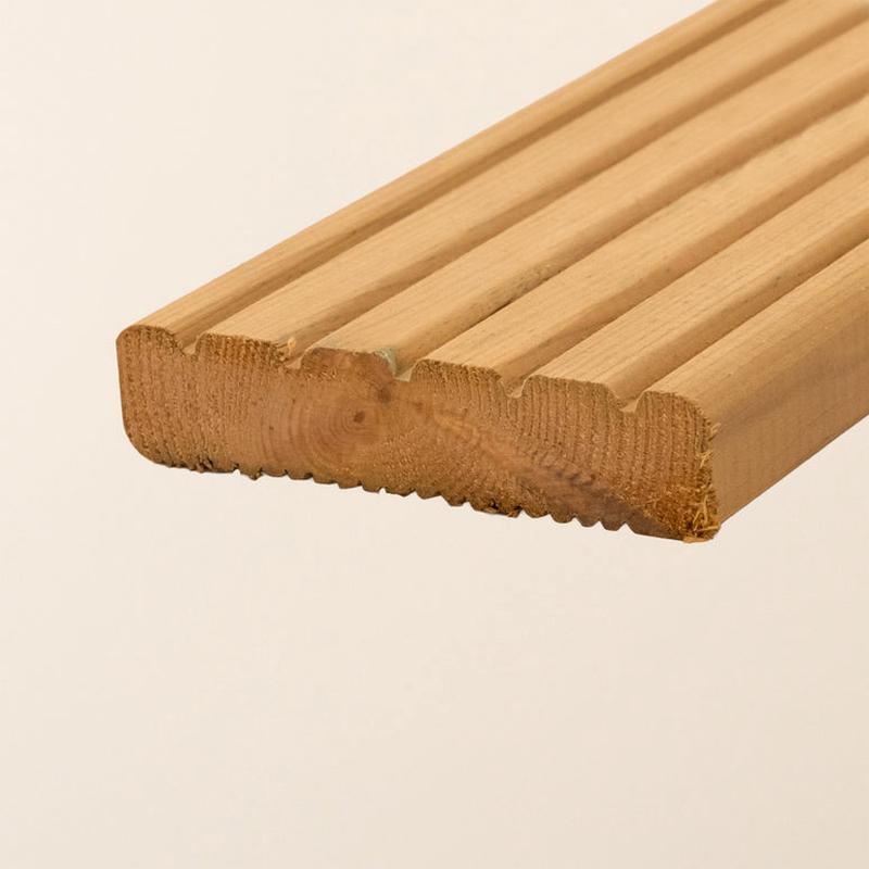Pressure Treated Timber Decking Boards 94mm x 21mm  Joinery Grade Kiln Dried Scandinavian Redwood, Green Tanalith Treated
