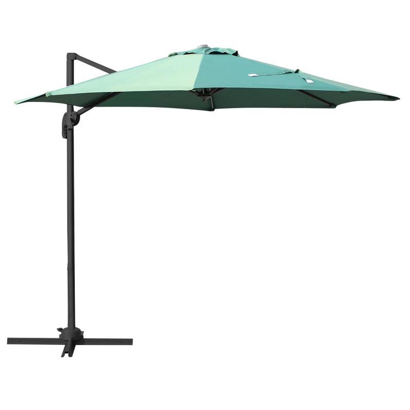 2.94m x 2.48H Green Parasol With 360 Rotation
