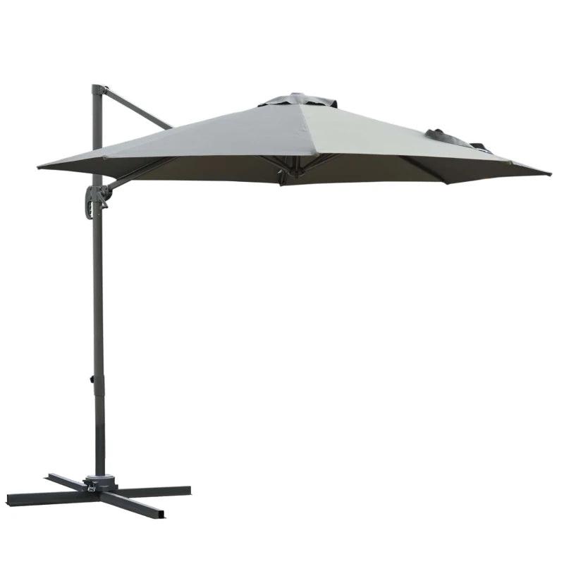 2.95H x 2.5m Dark Grey 360 Adjustable Cantilever Parasol
