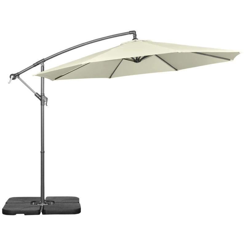 3m Beige Banana Parasol With Adjustable Crank Handle