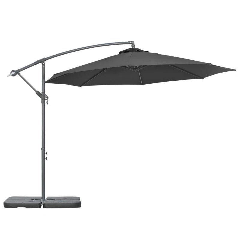 Black Banana Parasol With Adjustable Crank Handle
