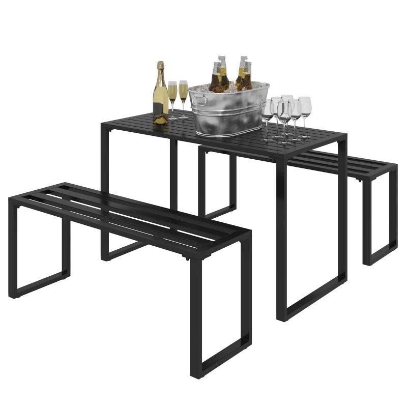 Black Metal Picnic Table