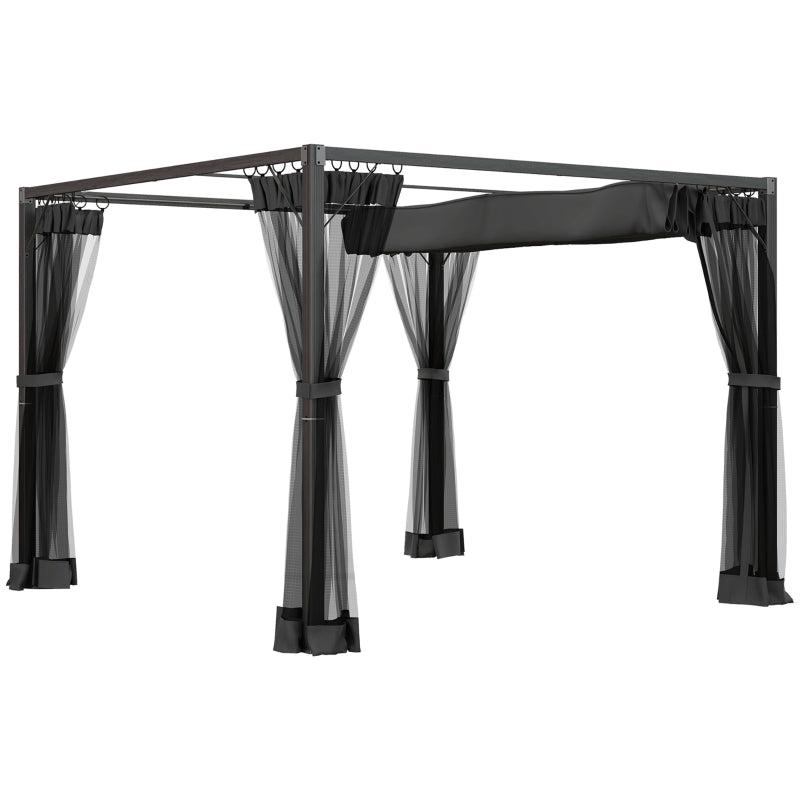 Dark Grey 3m x 3m Retractable Pergola
