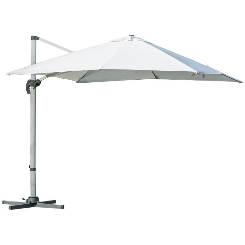White 3m x 3m Cantilever Parasol With Aluminium Frame