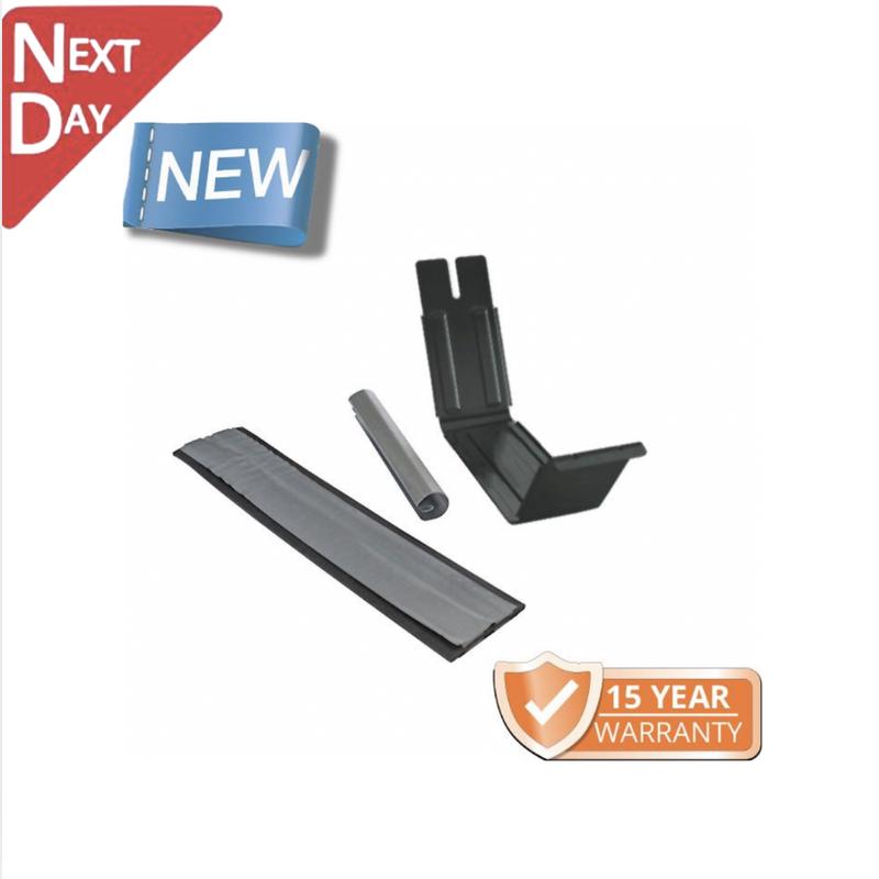 120x75mm Box Profile Anthracite Grey Galvanised Steel Gutter Union