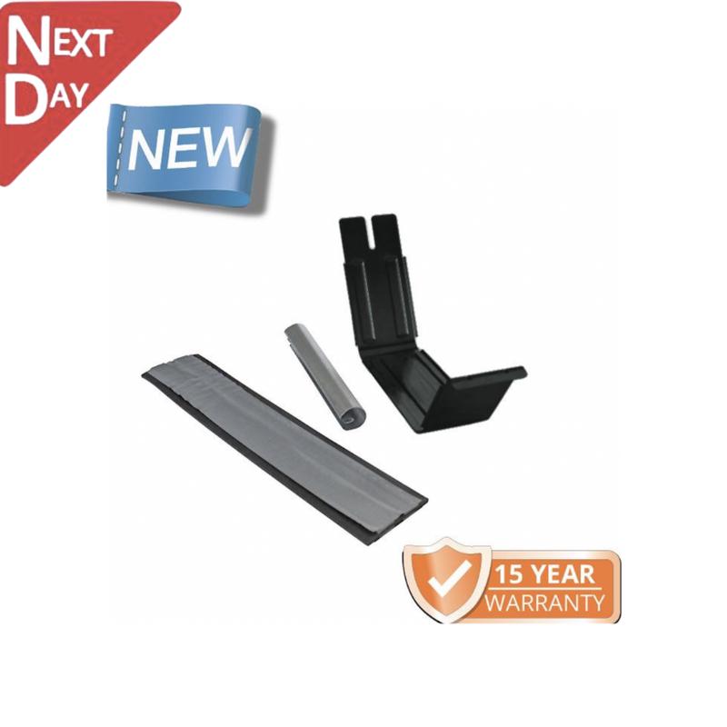 120x75mm Box Profile Black Galvanised Steel Gutter Union