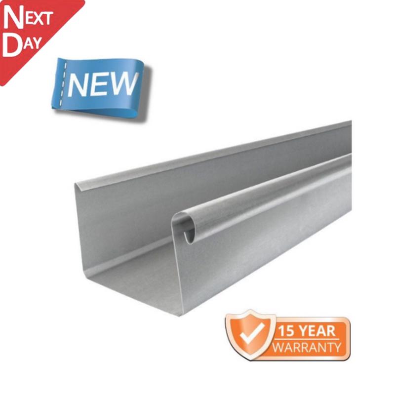 120x75mm Box Profile Galvanised Steel Gutter - 3m Length