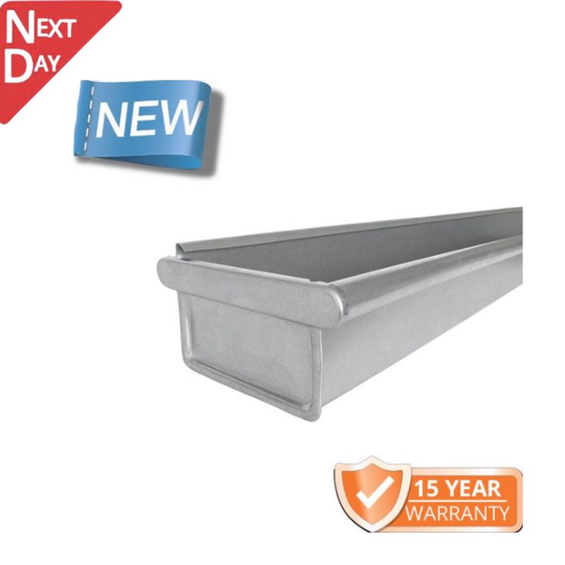 120x75mm Box Profile Galvanised Steel Gutter - Pre-Fab LH Stop End Including 1m Length