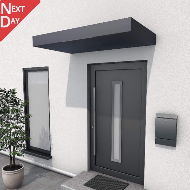 160x90cm Aluminium Canopy With LED Light Strip - Anthracite Grey