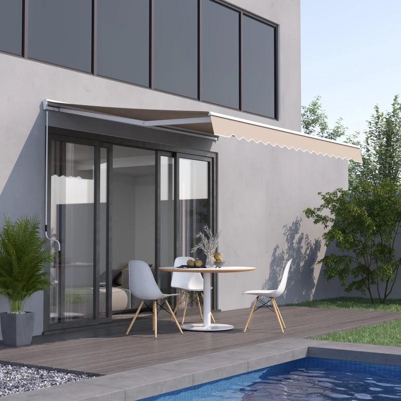 2.95L x 2.5M Retractable Manual/Electric Awning-Cream White/White