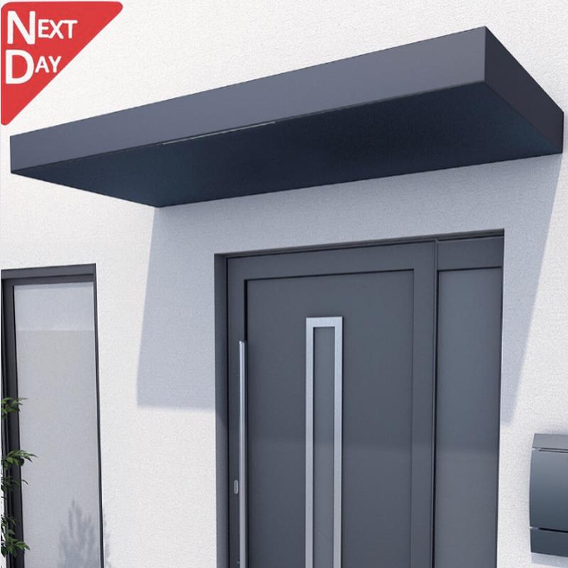 200x90cm Aluminium Canopy With LED Light Strip - Anthracite Grey