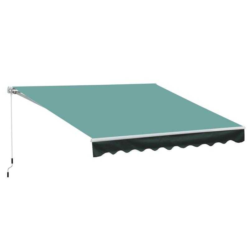 3m x 2.5m Manual Retractable Awning - Dark Green