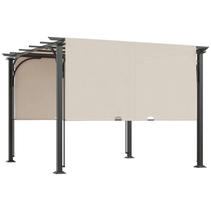 3m x 3m Outdoor Retractable Pergola - Beige