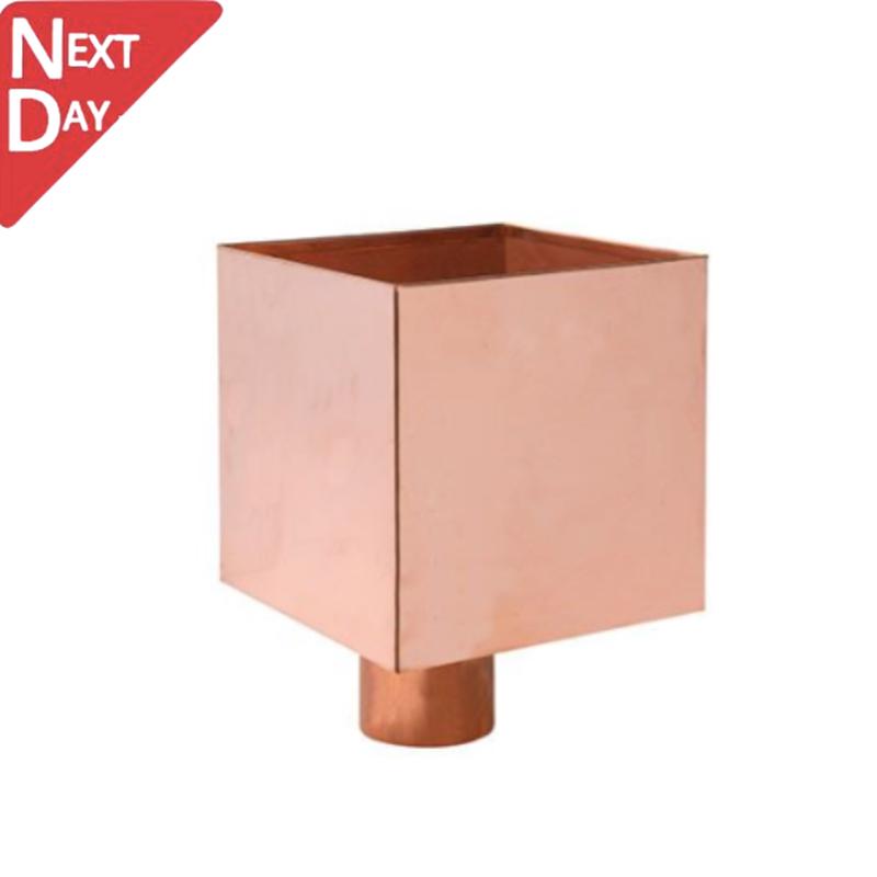 80mm Copper Hopper Head - Plain 200 x 200 x 200