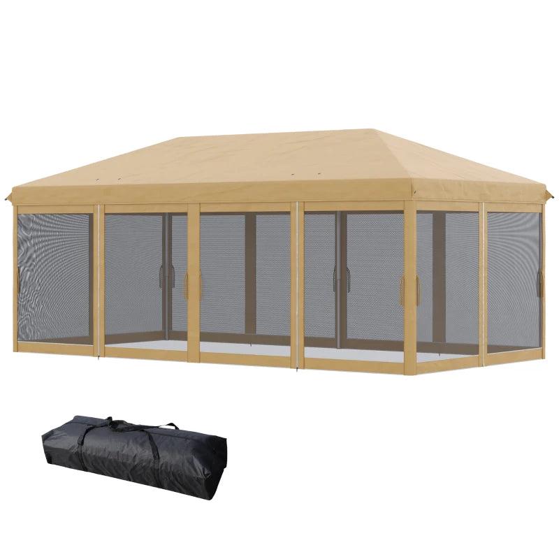 Beige 6m x 3m Pop Up Marquee Gazebo