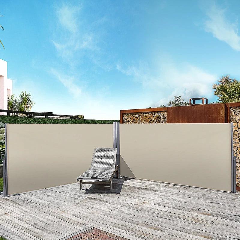 Beige Retractable Side Awning/Blind