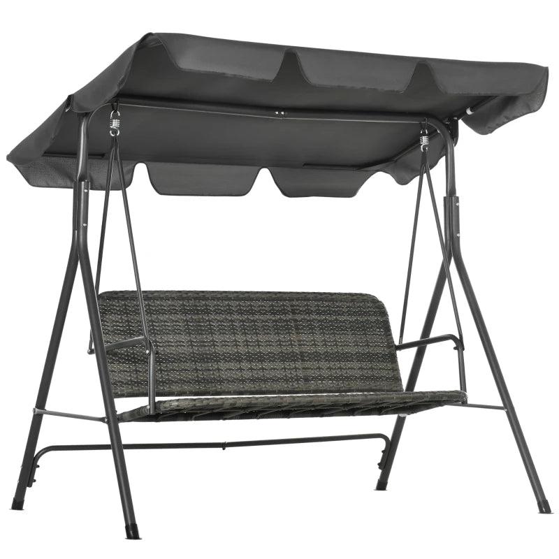 3 Seater Garden Swing Bench - Grey