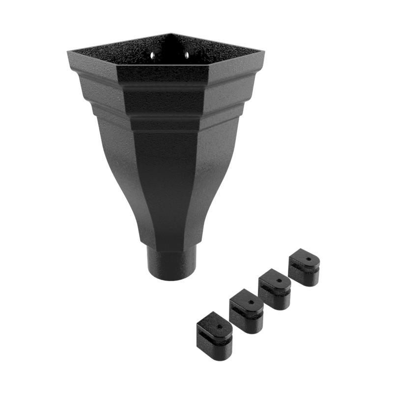 ARP Merus Small Cast Aluminium Corner Hopper - 76mm Dia Outlet Flushfit