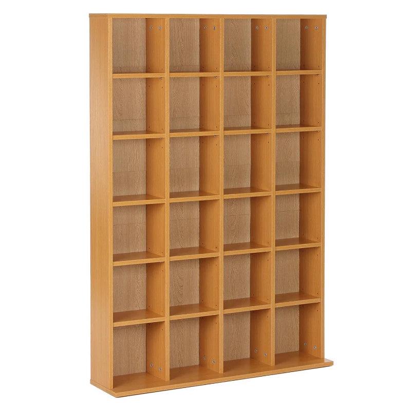 Adjustable CD Storage Unit - Beech Wood Finish, 89 x 130.5 cm, Perfect for Organizing Your Music Collection