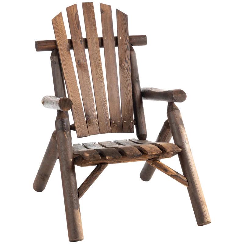 Carbonized Wood Outdoor Adirondack Lounge Chair