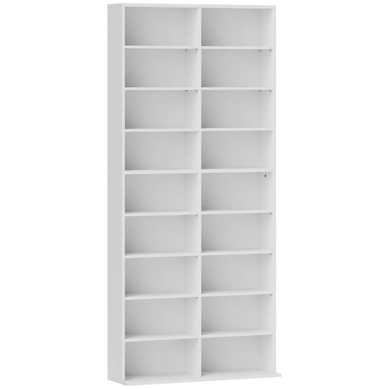 Stylish 640 CD Storage Tower in White - Organize Your Media Collection with Space-Saving Design and Modern Aesthetics