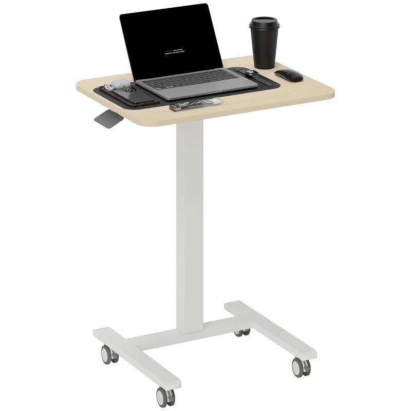Vinsetto Height Adjustable Work Desk 68-108cm - Modern Wood-Effect & White Finish for Home Office