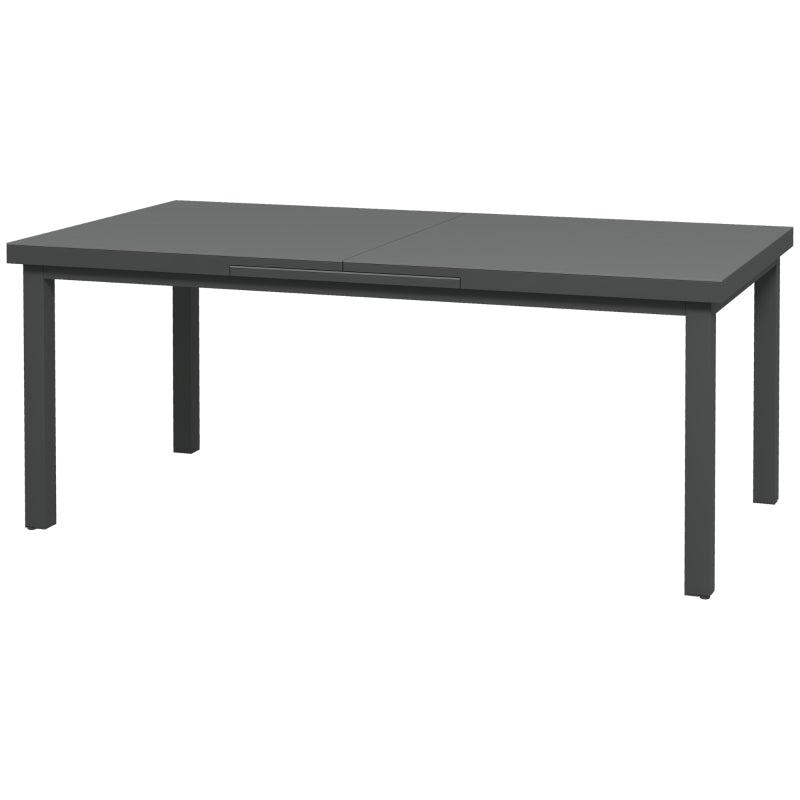 Aluminium Extendable Outdoor Dining Table - Charcoal Grey, Seats 6-8
