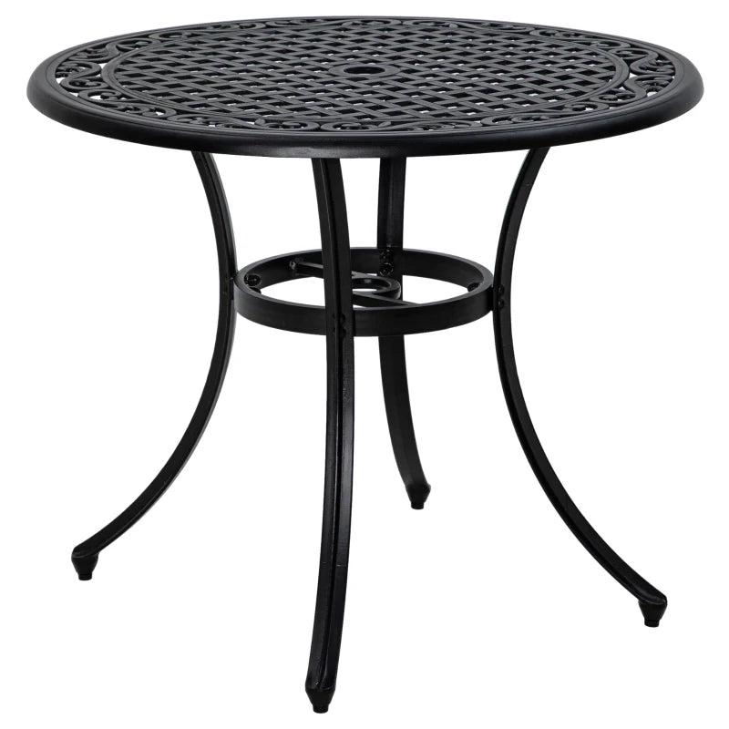Round Aluminium Garden Table with Parasol Hole - 90cm