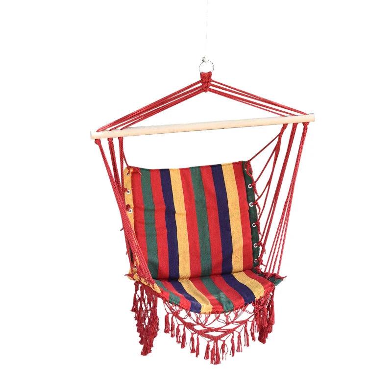Striped Hammock Swing Chair - Indoor/Outdoor Hanging Seat