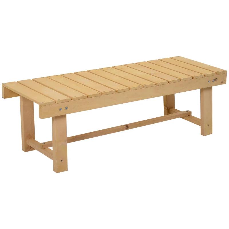 Wooden Garden Loveseat Bench - Natural Fir, 2-Seater (5pc)