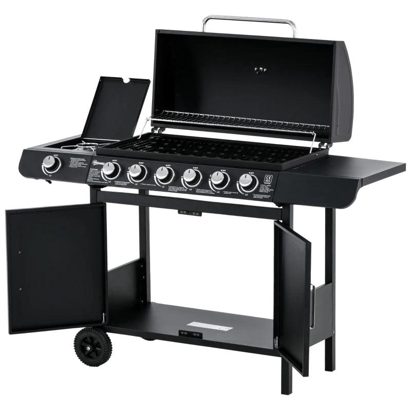 7-Burner Gas Grill with Thermometer & Storage, Black