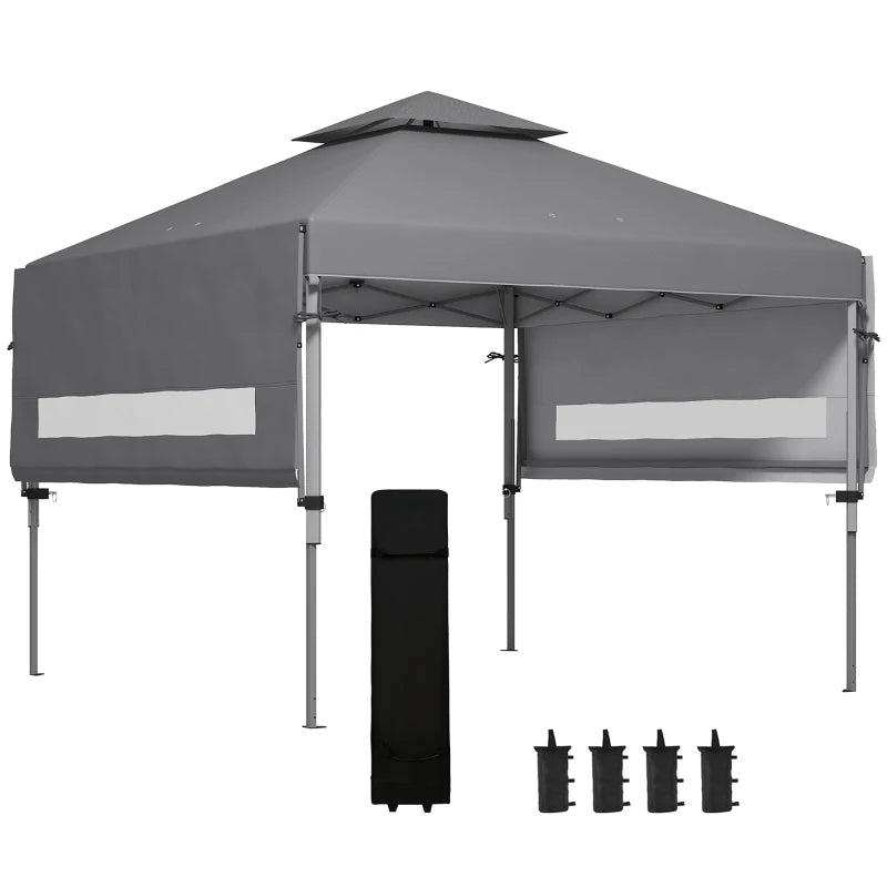 Adjustable 5x3m Pop-Up Gazebo Set - Grey