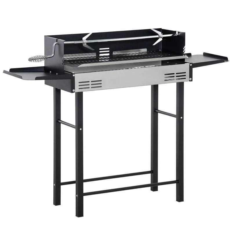 Stainless Steel Charcoal BBQ Rotisserie Grill with 3-Level Grate