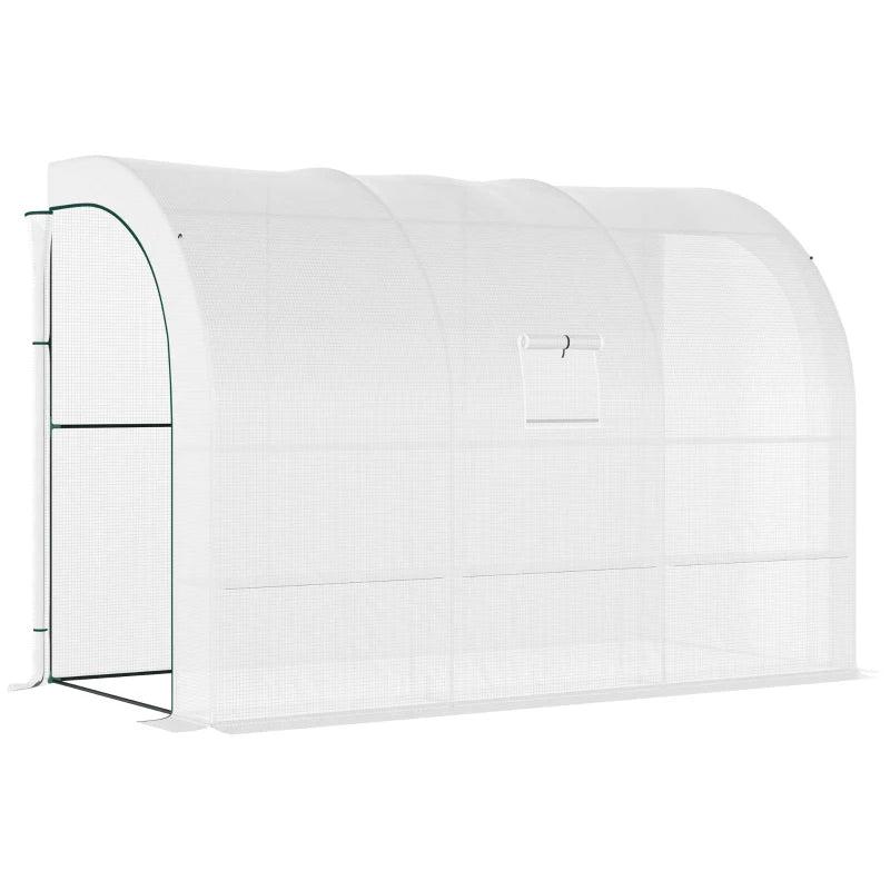 White Outdoor Plant Nursery Greenhouse with Zippered Doors, 3-Tier Shelves