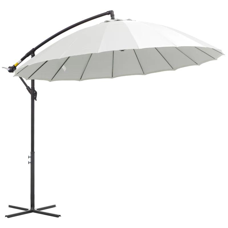3m Cream White Cantilever Patio Umbrella with 18 Ribs & Vents